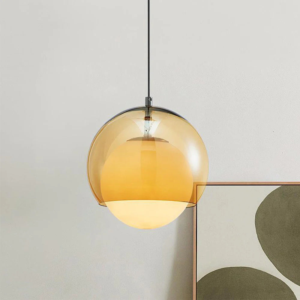 Yaori – Orangefarbene Retro Bauhaus-Pendelleuchte