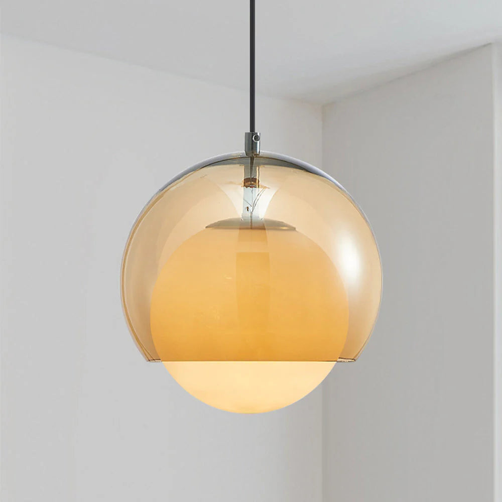 Yaori – Orangefarbene Retro Bauhaus-Pendelleuchte