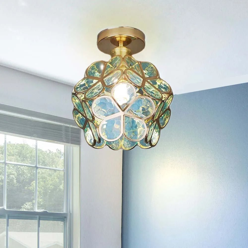 FloraLicht – Stilvolle Glas-Deckenleuchte im Blumen-Design für Flure