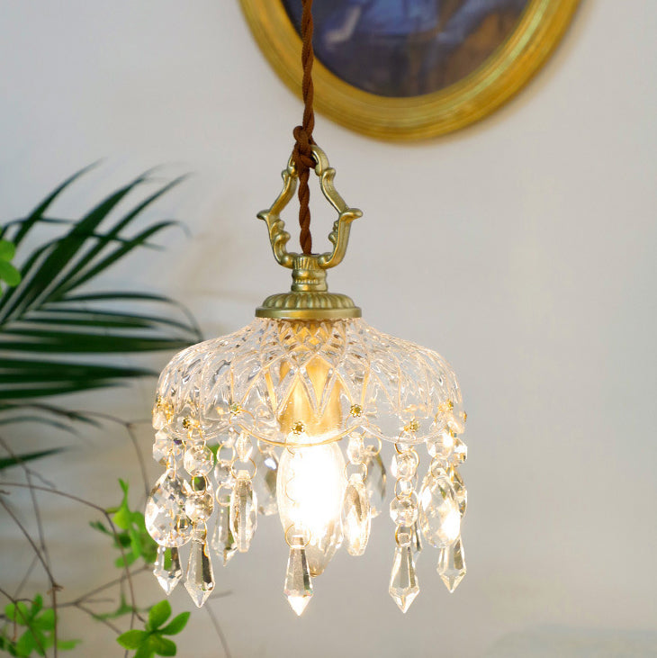 Amy – Französische Vintage-Kristall-Wandlampe