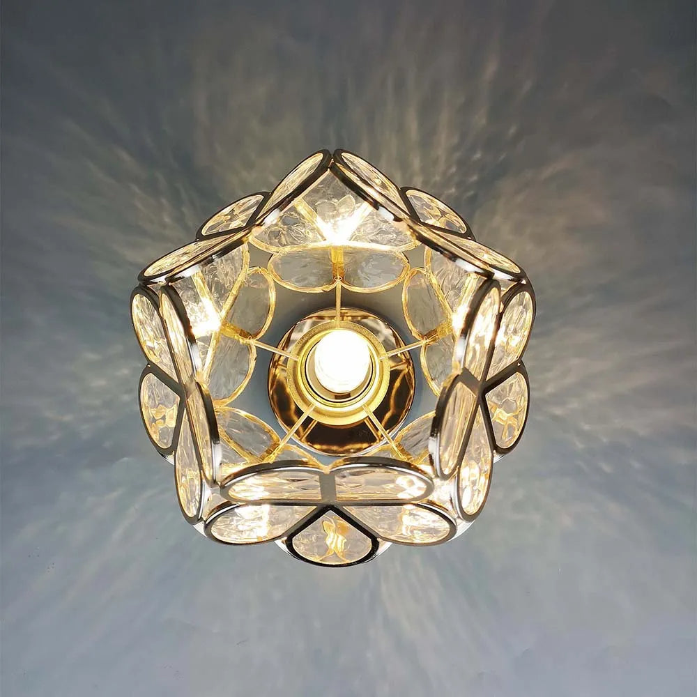 FloraLicht – Stilvolle Glas-Deckenleuchte im Blumen-Design für Flure