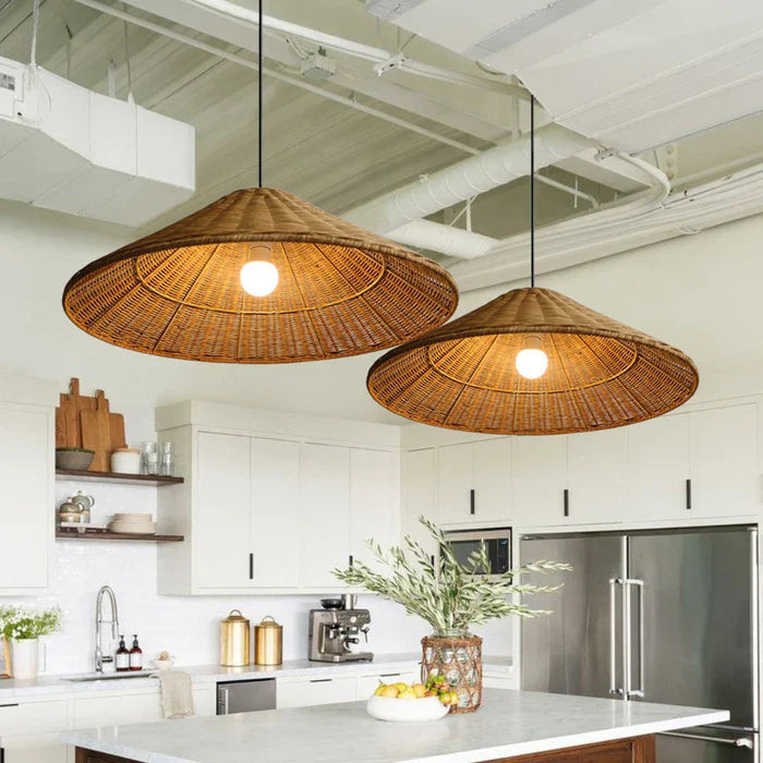 Niva – Boho Pendelleuchte aus Rattan