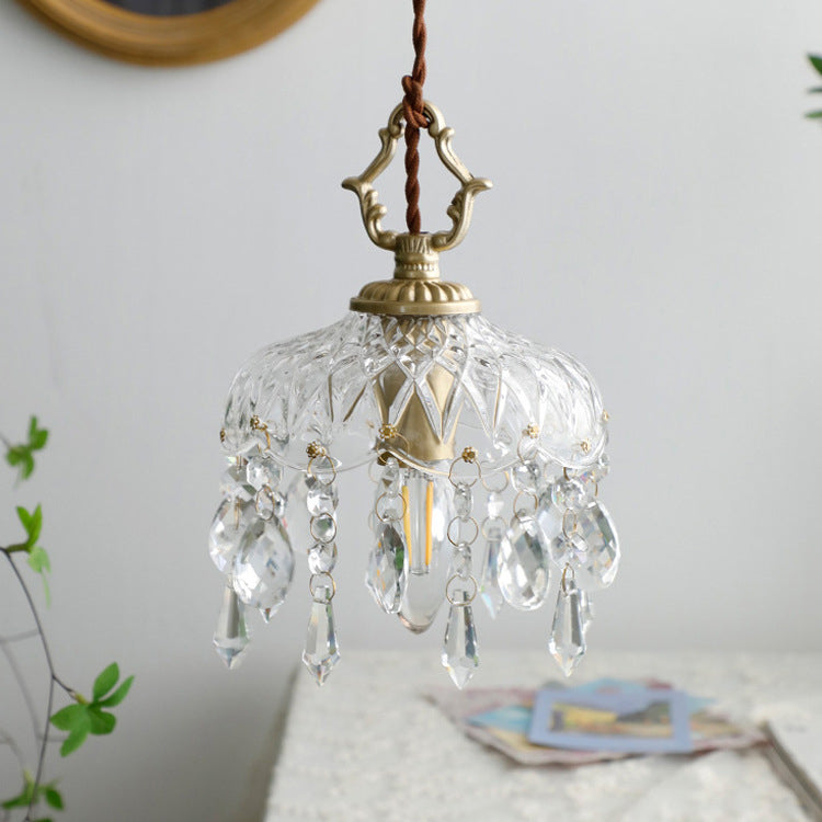 Amy – Französische Vintage-Kristall-Wandlampe