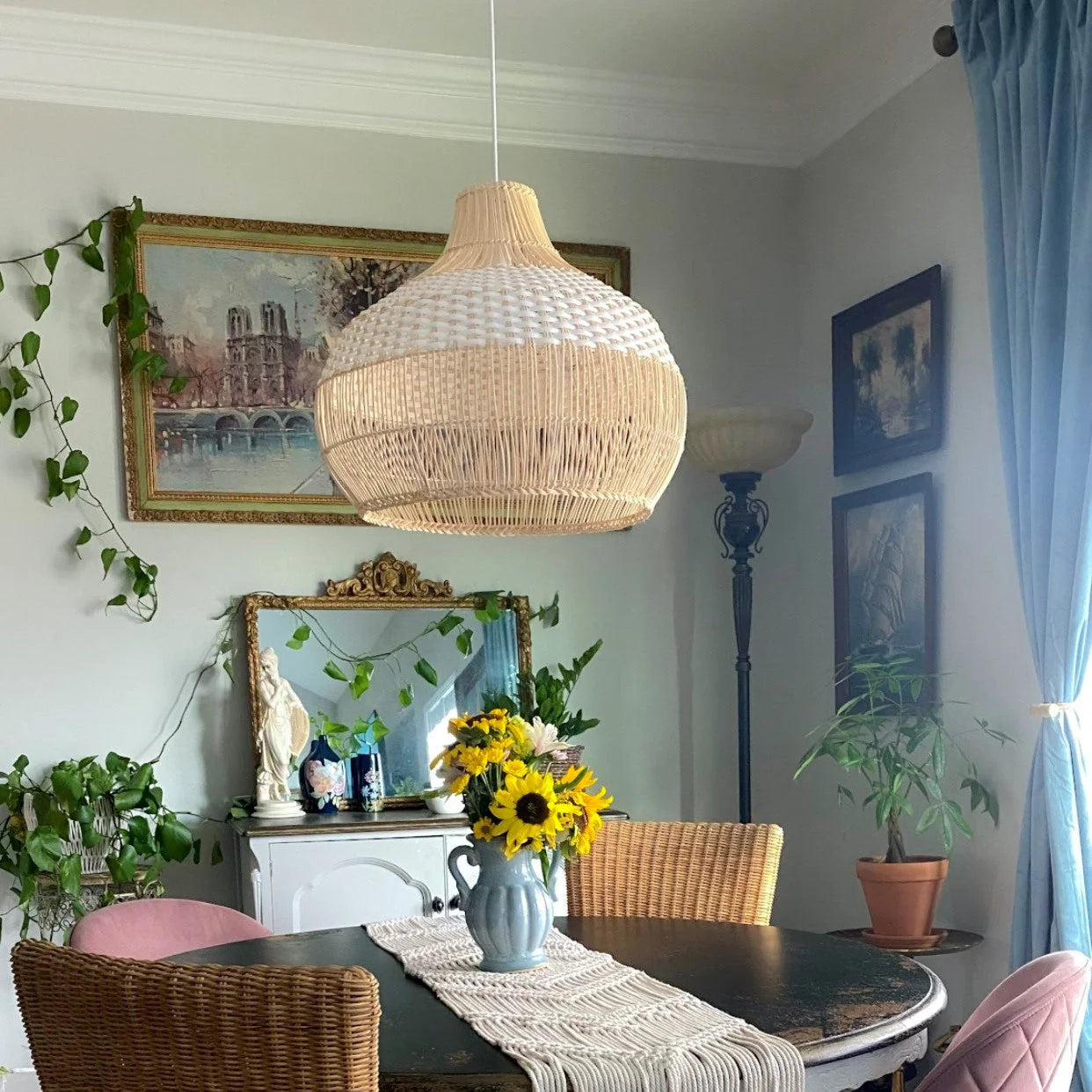 Alva – Pendelleuchte aus natürlichem Rattan