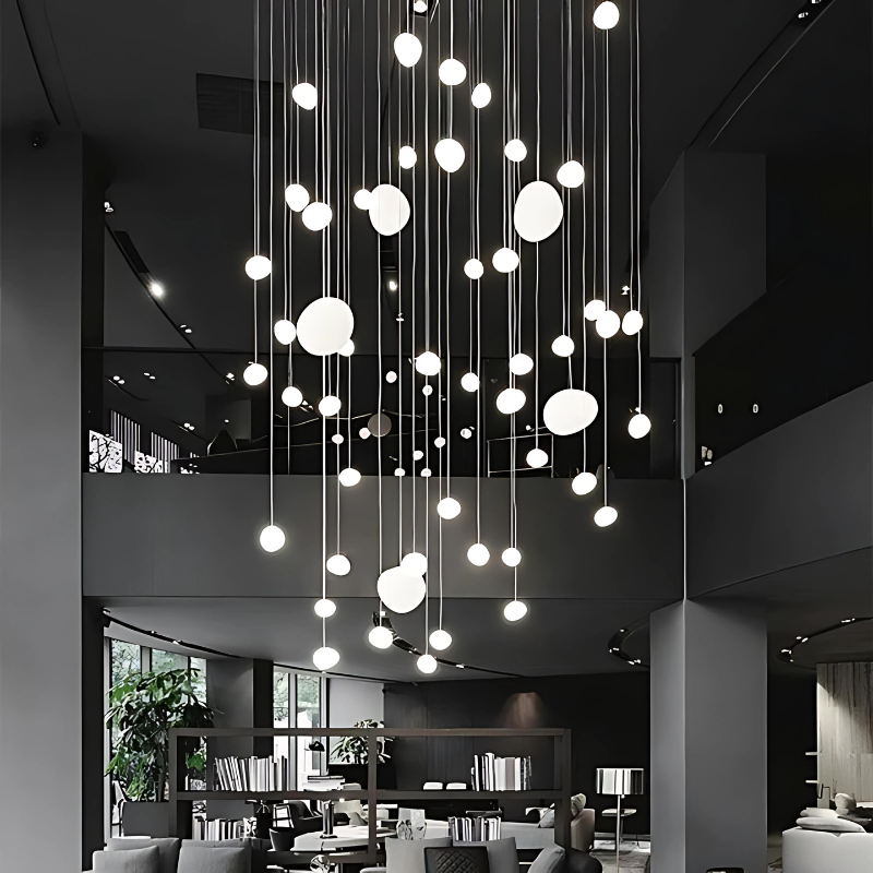 Elina – Hängelampe mit Glas-Kiesel-Design für elegante Lichtakzente