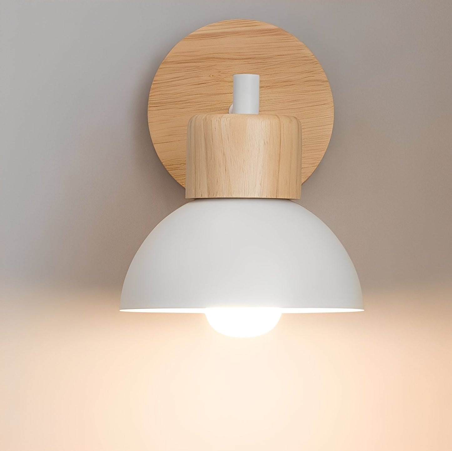 Elian – Halbkreis-Holzwandlampe
