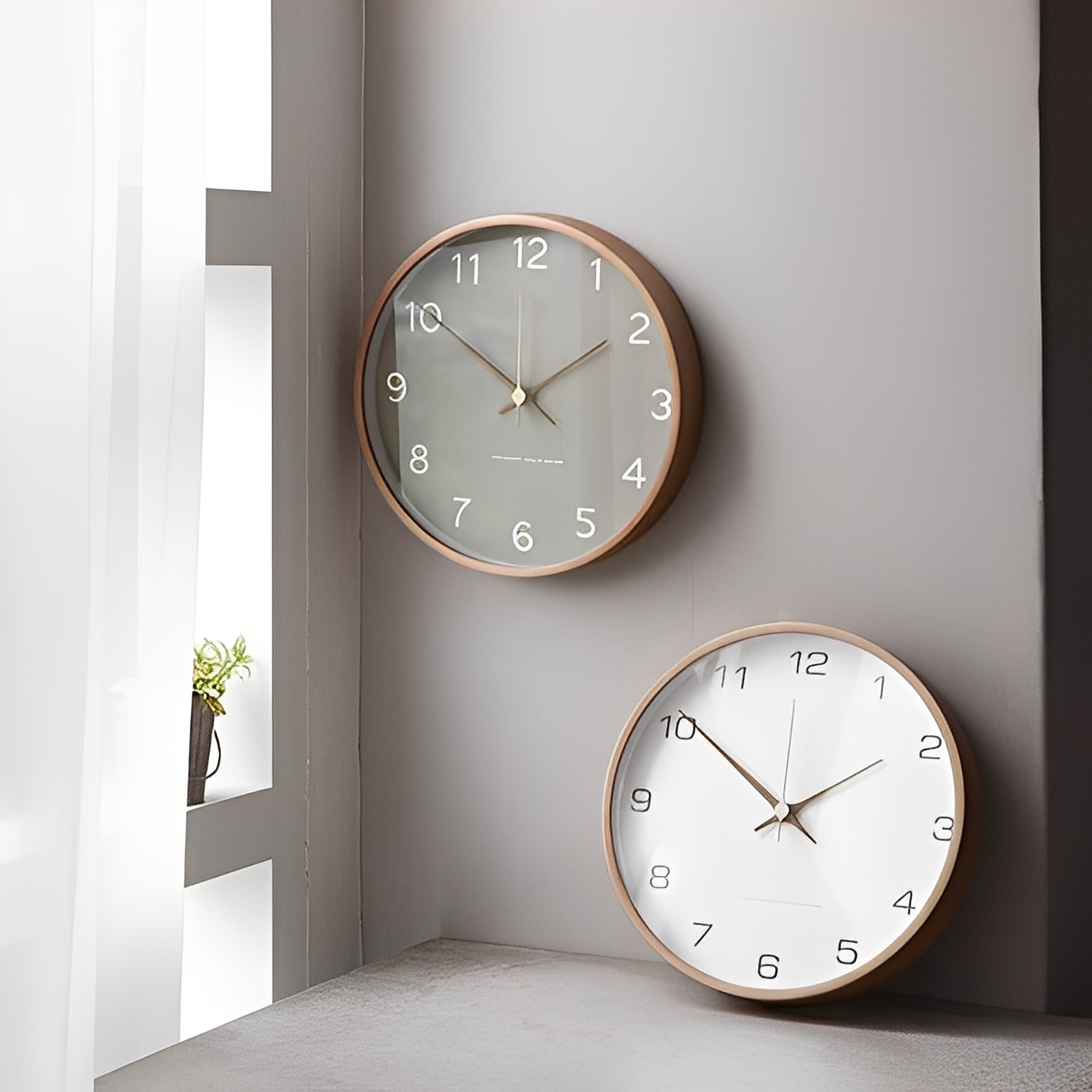 Ray – Graue Holzuhren für die Wand