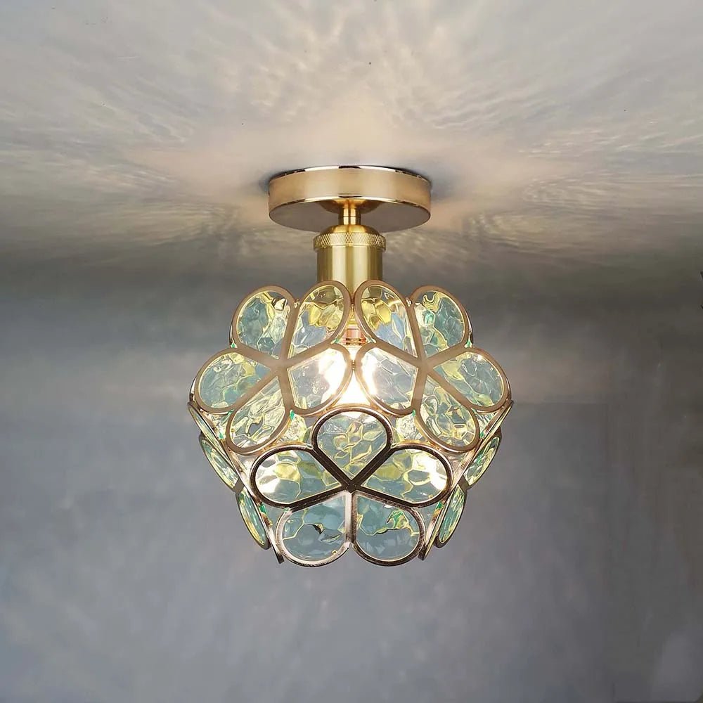 FloraLicht – Stilvolle Glas-Deckenleuchte im Blumen-Design für Flure