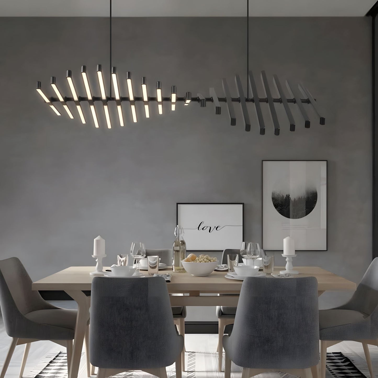 Sonata - Dimmbare Pendelleuchte in Fischgrätenform