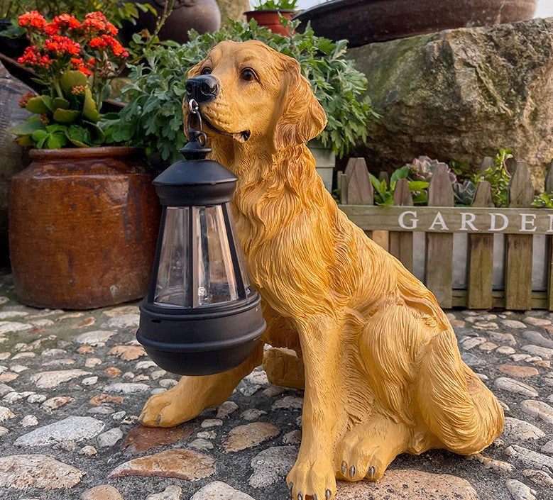 PawGlow – Solarbetriebene Hundestatue mit LED-Beleuchtung