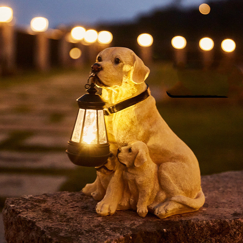 PawGlow – Solarbetriebene Hundestatue mit LED-Beleuchtung