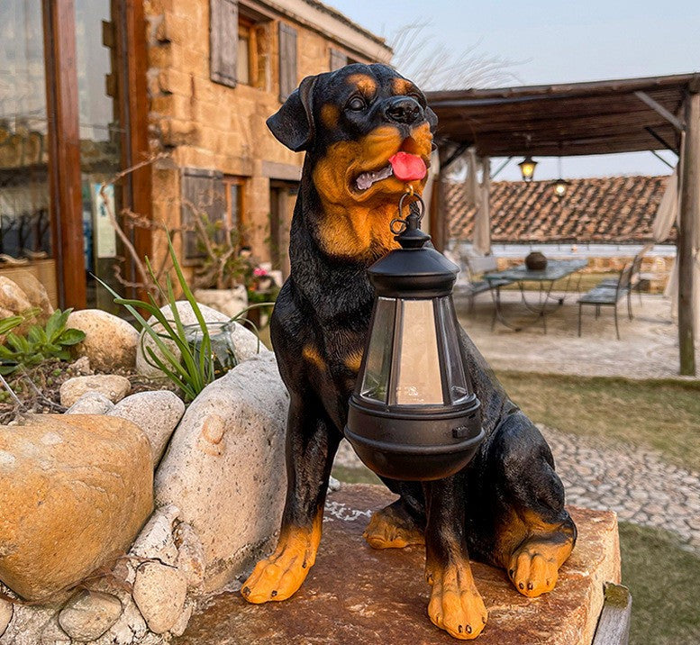 PawGlow – Solarbetriebene Hundestatue mit LED-Beleuchtung