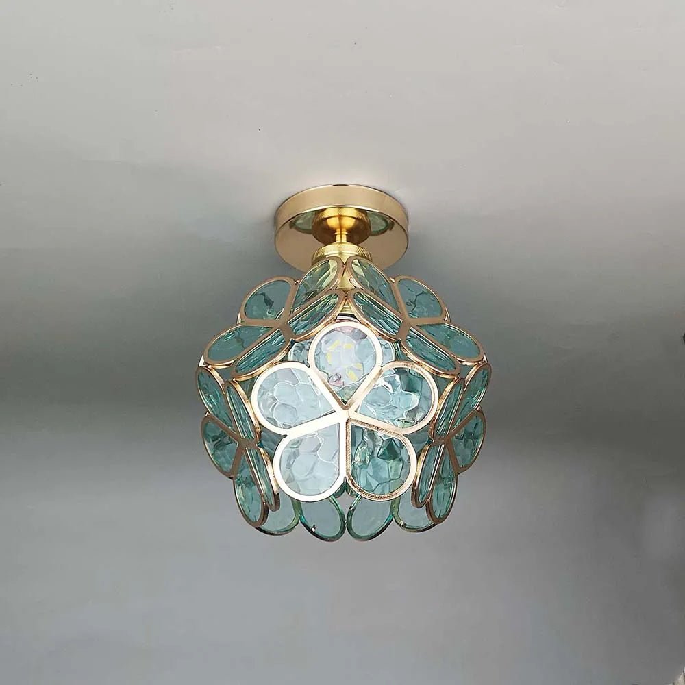 FloraLicht – Stilvolle Glas-Deckenleuchte im Blumen-Design für Flure