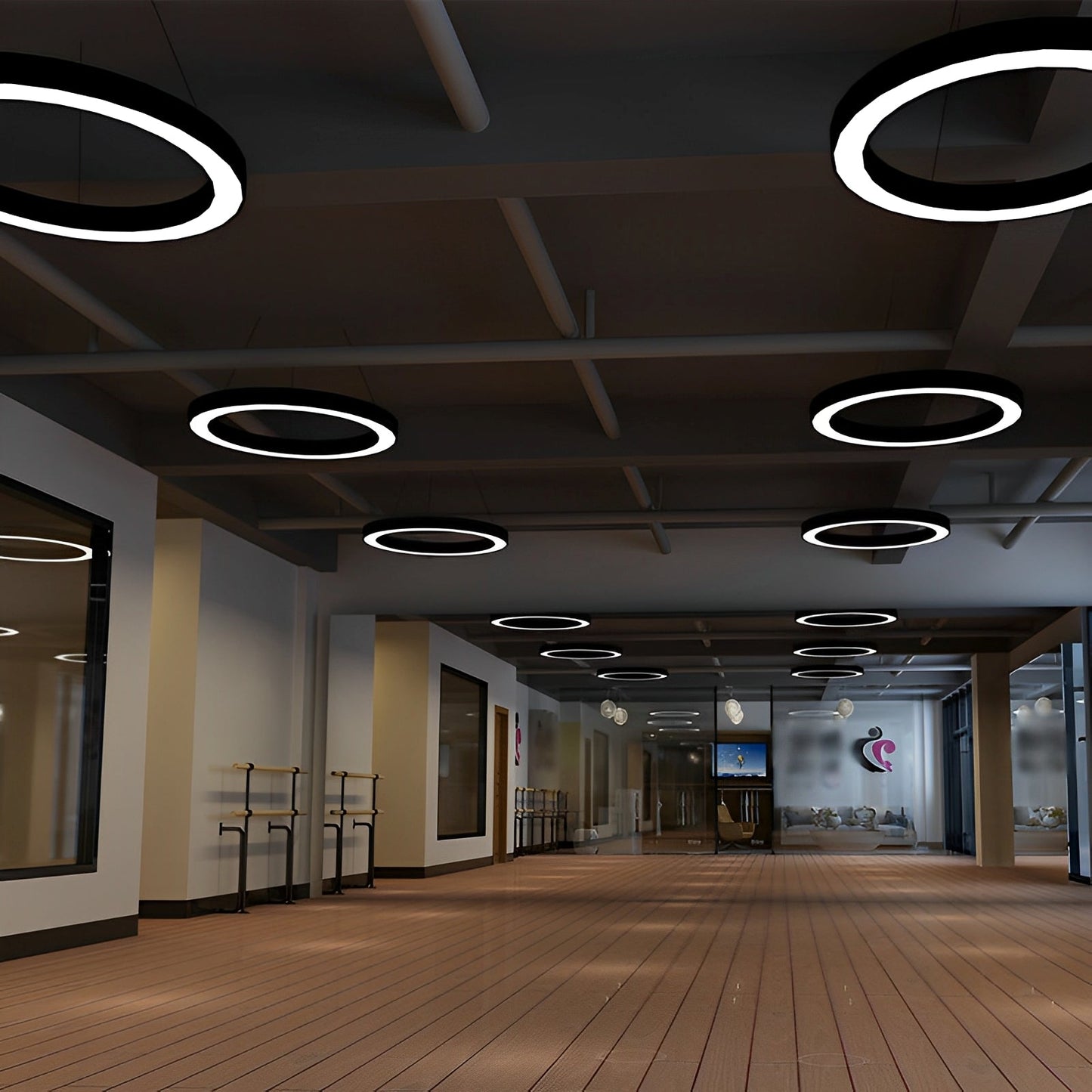 Orbis – Minimalistische LED-Hängelampe als Ring in Schwarz