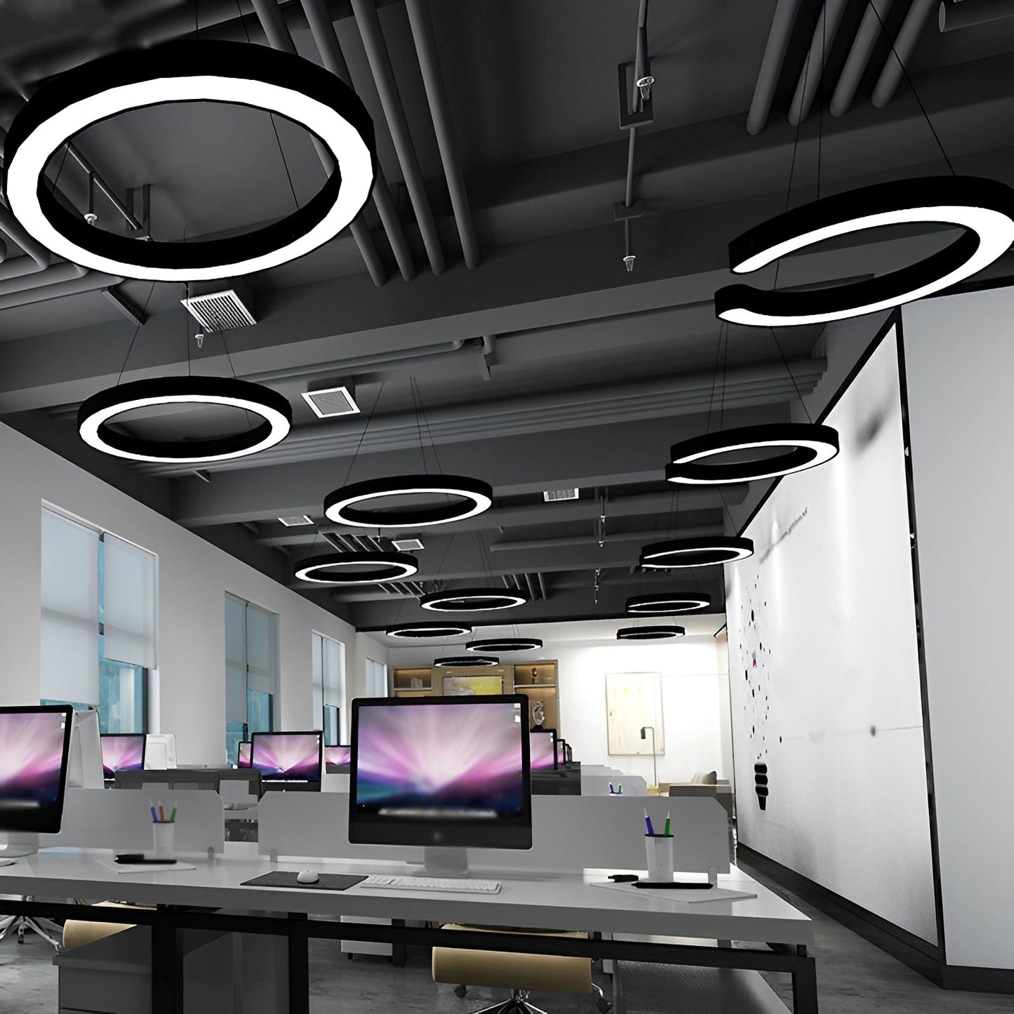 Orbis – Minimalistische LED-Hängelampe als Ring in Schwarz