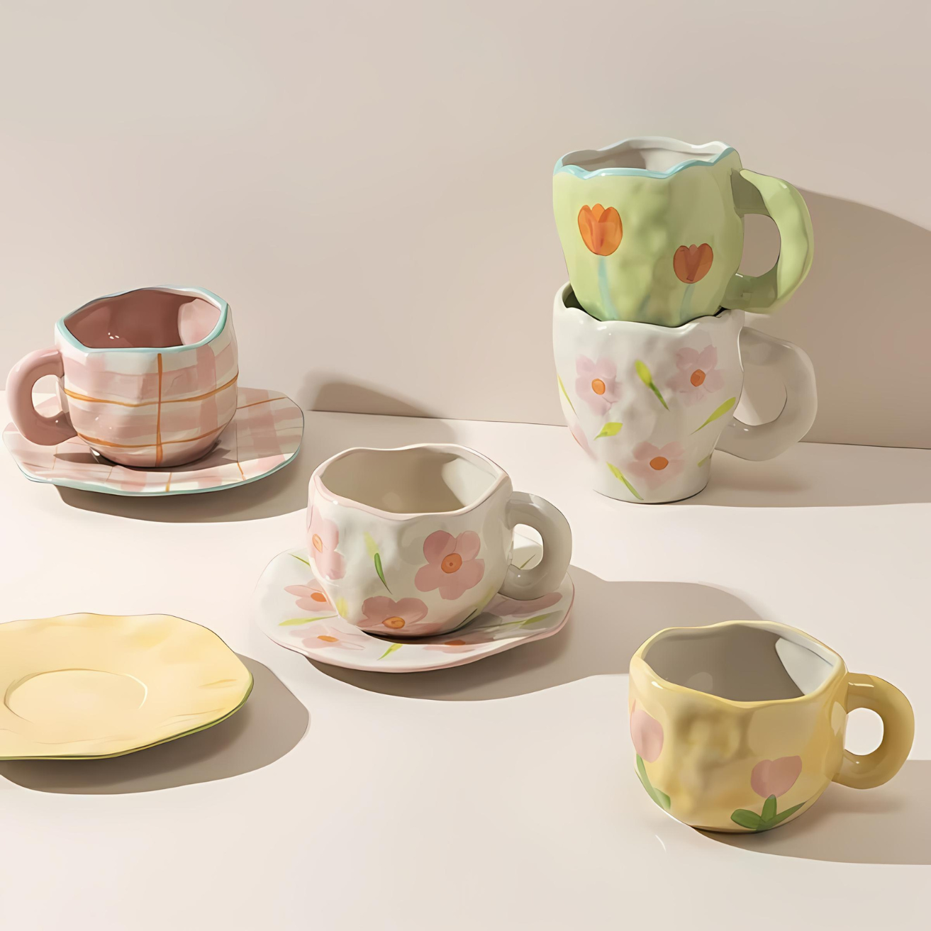 Arielle – Retro Herztassen Kaffeebecher