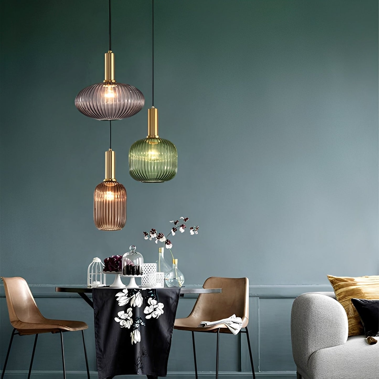 Serava – Glas-Pendelleuchte im Retro-Stil