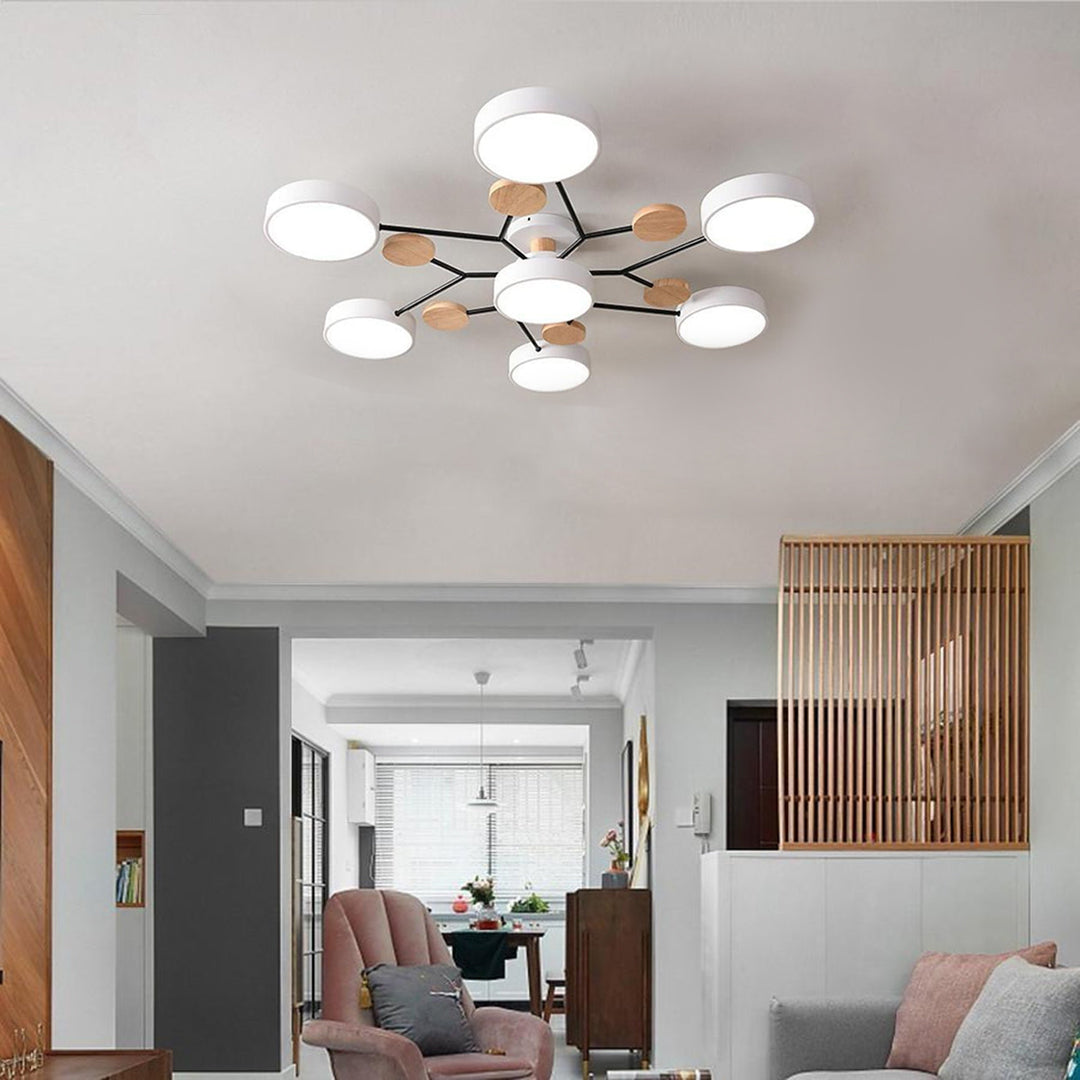 Lina – Kunstvolle Deckenlampe aus Metall und Holz