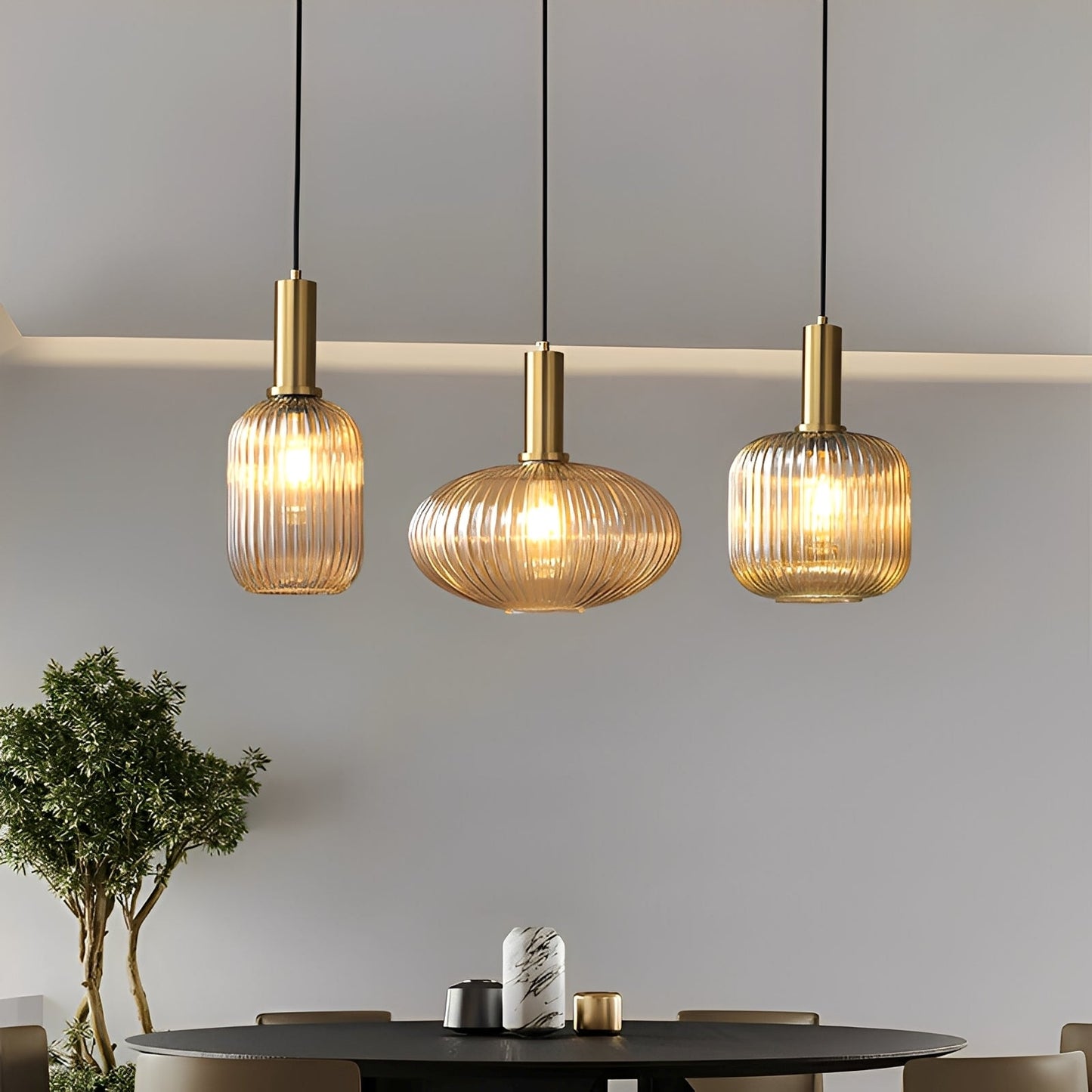 Serava – Glas-Pendelleuchte im Retro-Stil