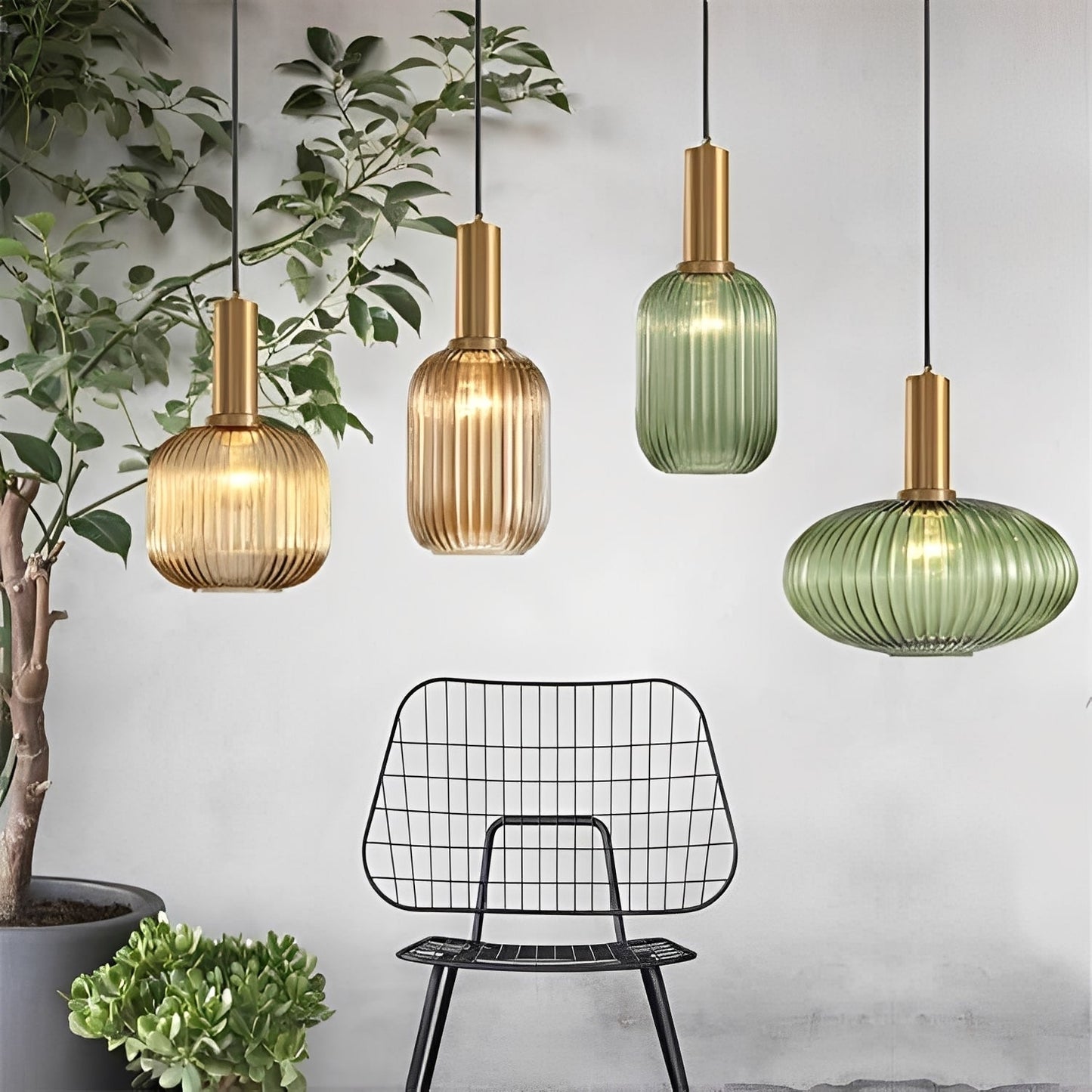 Serava – Glas-Pendelleuchte im Retro-Stil