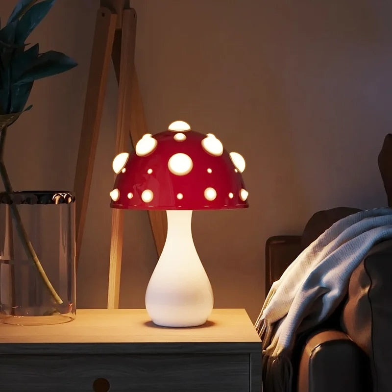 Kira – Dekorative Pilz-Tischlampe mit Dimmfunktion