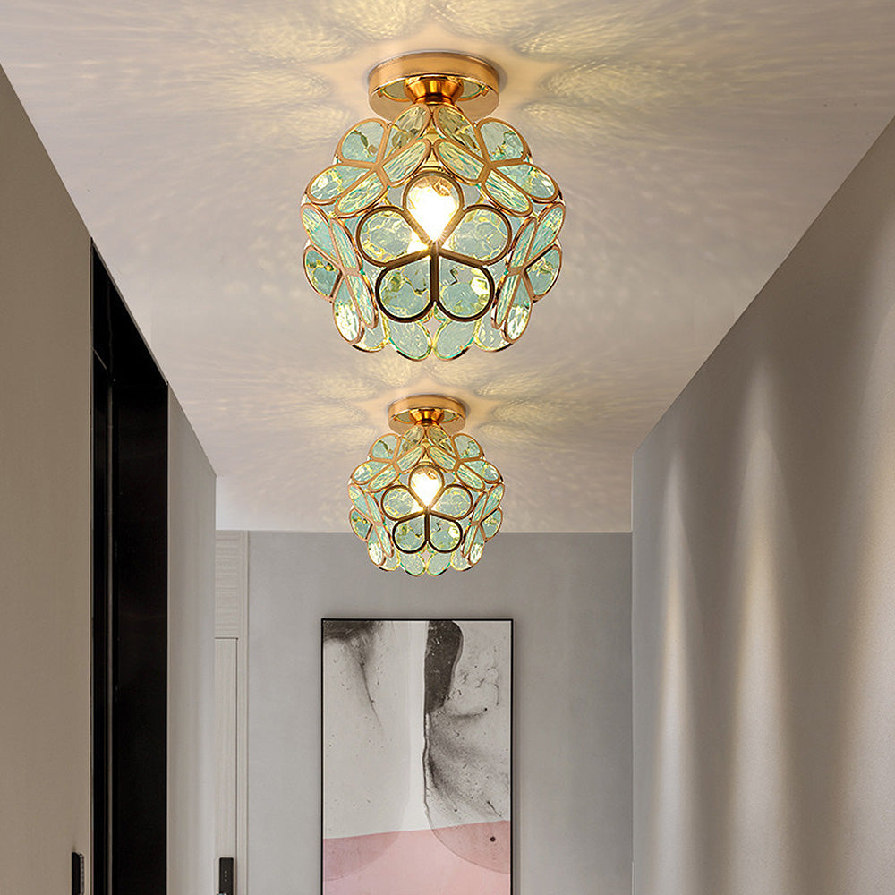 PetalGlam – Glas-Deckenleuchte im floralen Stil für Flur & Eingang