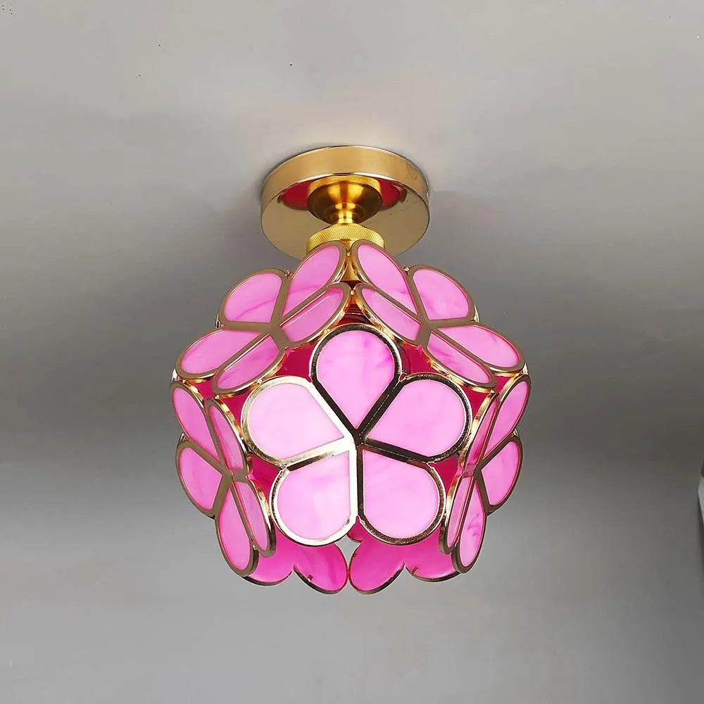 FloraLicht – Stilvolle Glas-Deckenleuchte im Blumen-Design für Flure