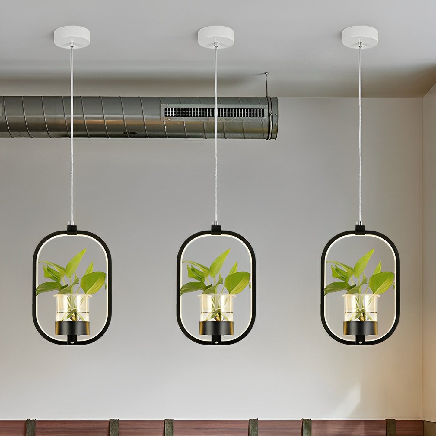 Noemi – Runde LED-Hängelampe mit Pflanzen-Design