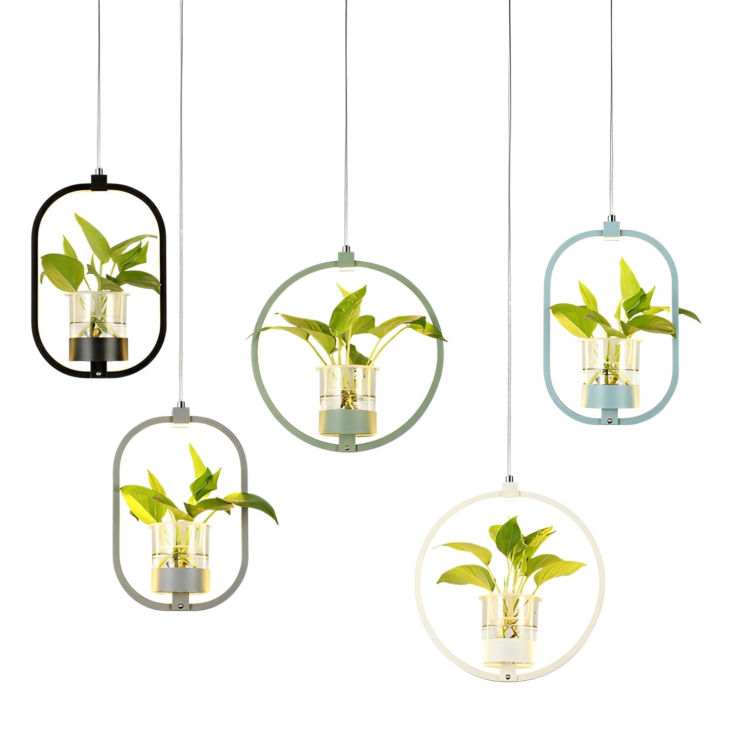 Noemi – Runde LED-Hängelampe mit Pflanzen-Design