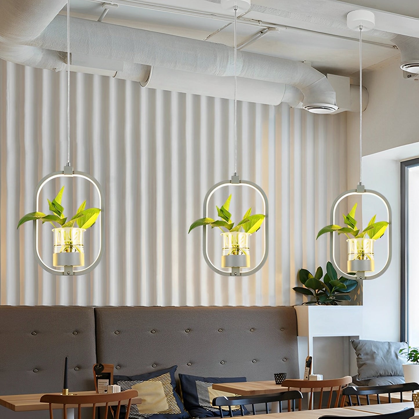 Noemi – Runde LED-Hängelampe mit Pflanzen-Design