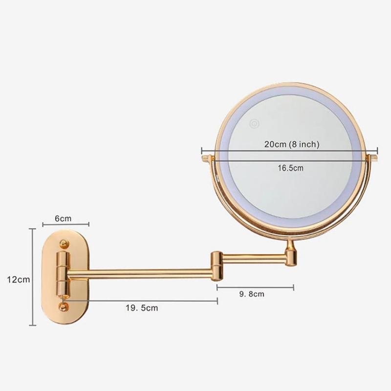 LuxMirror – Goldener LED-Kosmetikspiegel mit Akku & Vergrößerung