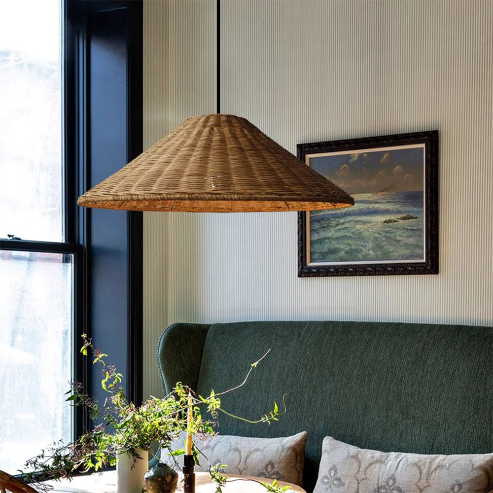 Niva – Boho Pendelleuchte aus Rattan