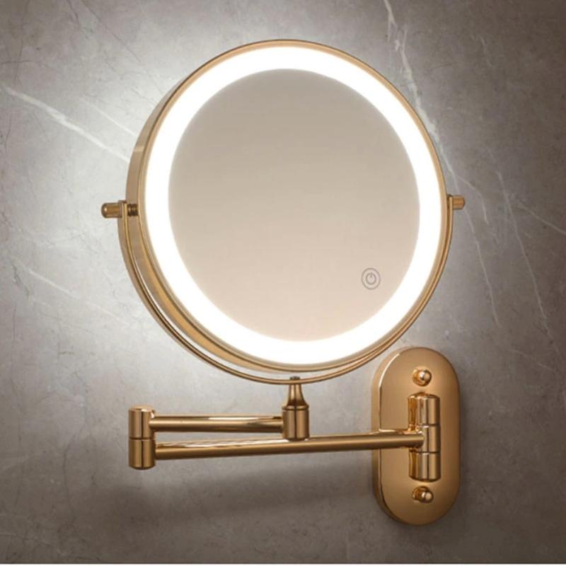 LuxMirror – Goldener LED-Kosmetikspiegel mit Akku & Vergrößerung