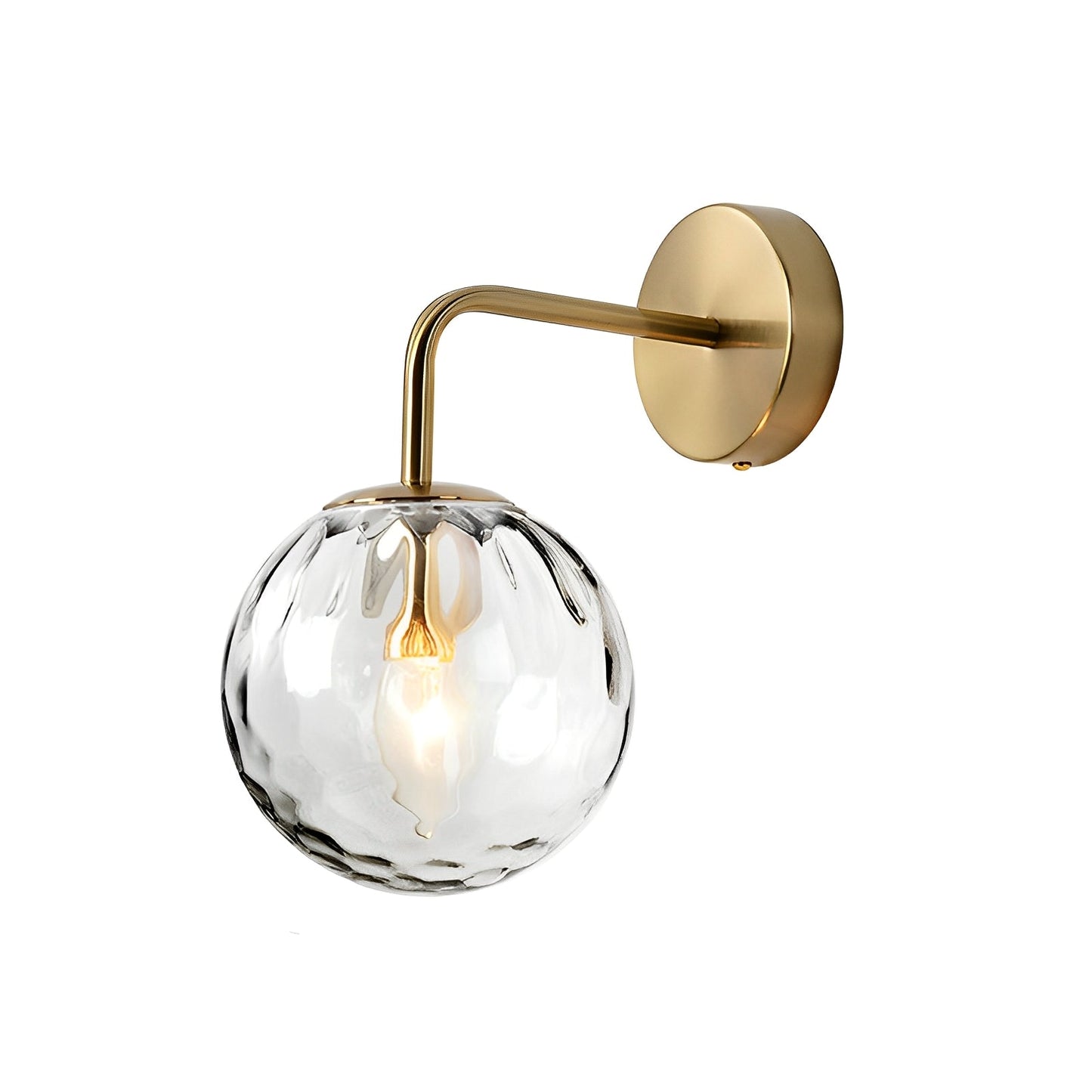 Aurelia – Wandlampe mit Kugelglas im Rillenmuster