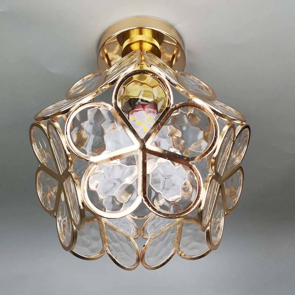 FloraLicht – Stilvolle Glas-Deckenleuchte im Blumen-Design für Flure
