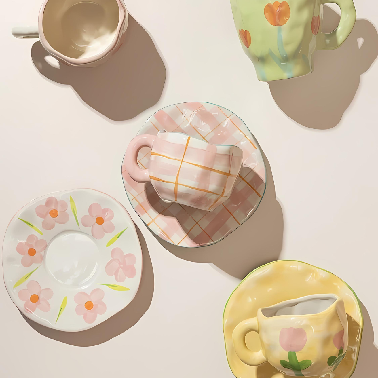 Arielle – Retro Herztassen Kaffeebecher