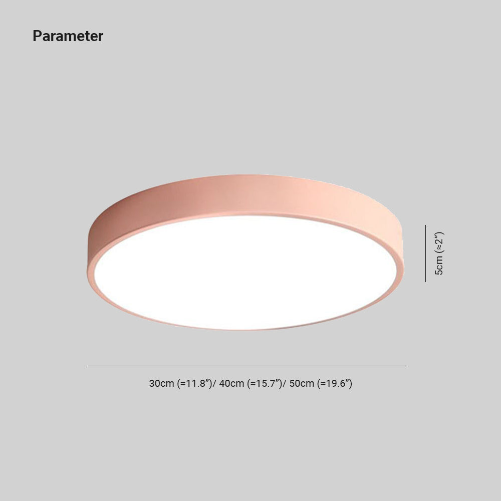 ElyGlow – Runde Deckenleuchte in Rosa und Grau für moderne Räume