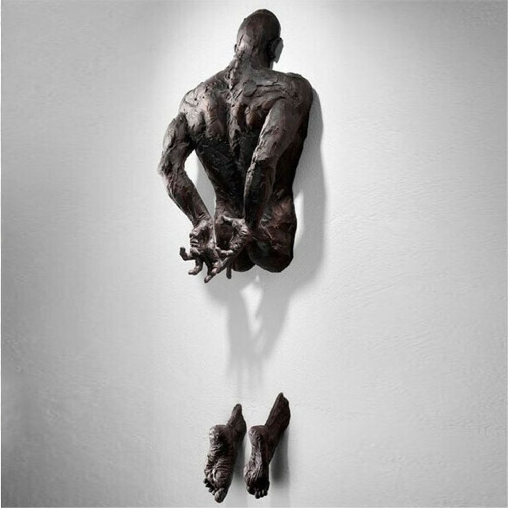 Noir – Wand-Skulptur | Mann durch die Wand