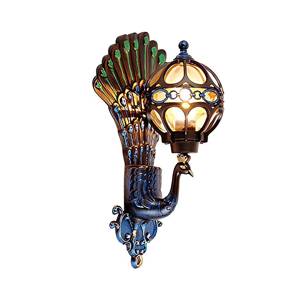 Haru – Retro Pfauen Wandlampe