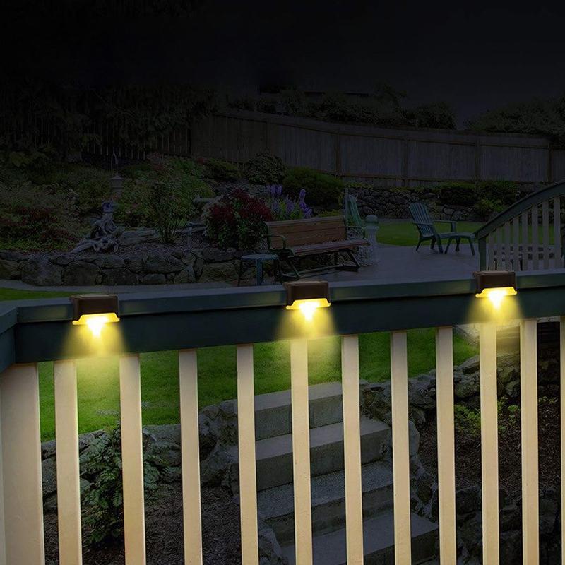 Wetterfeste Solar-Treppenlichter für außen (4er-Set)