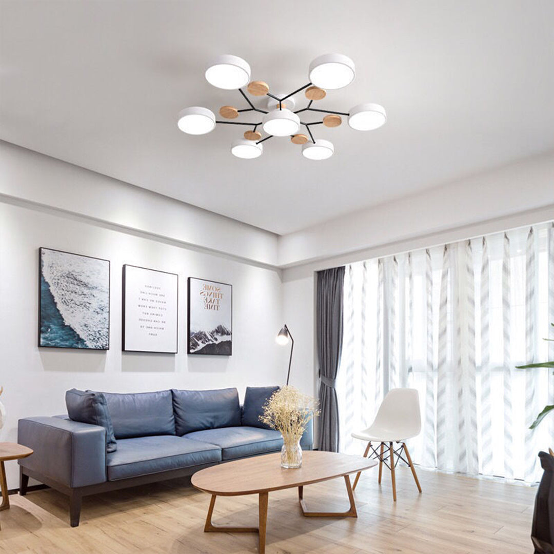 Lina – Kunstvolle Deckenlampe aus Metall und Holz