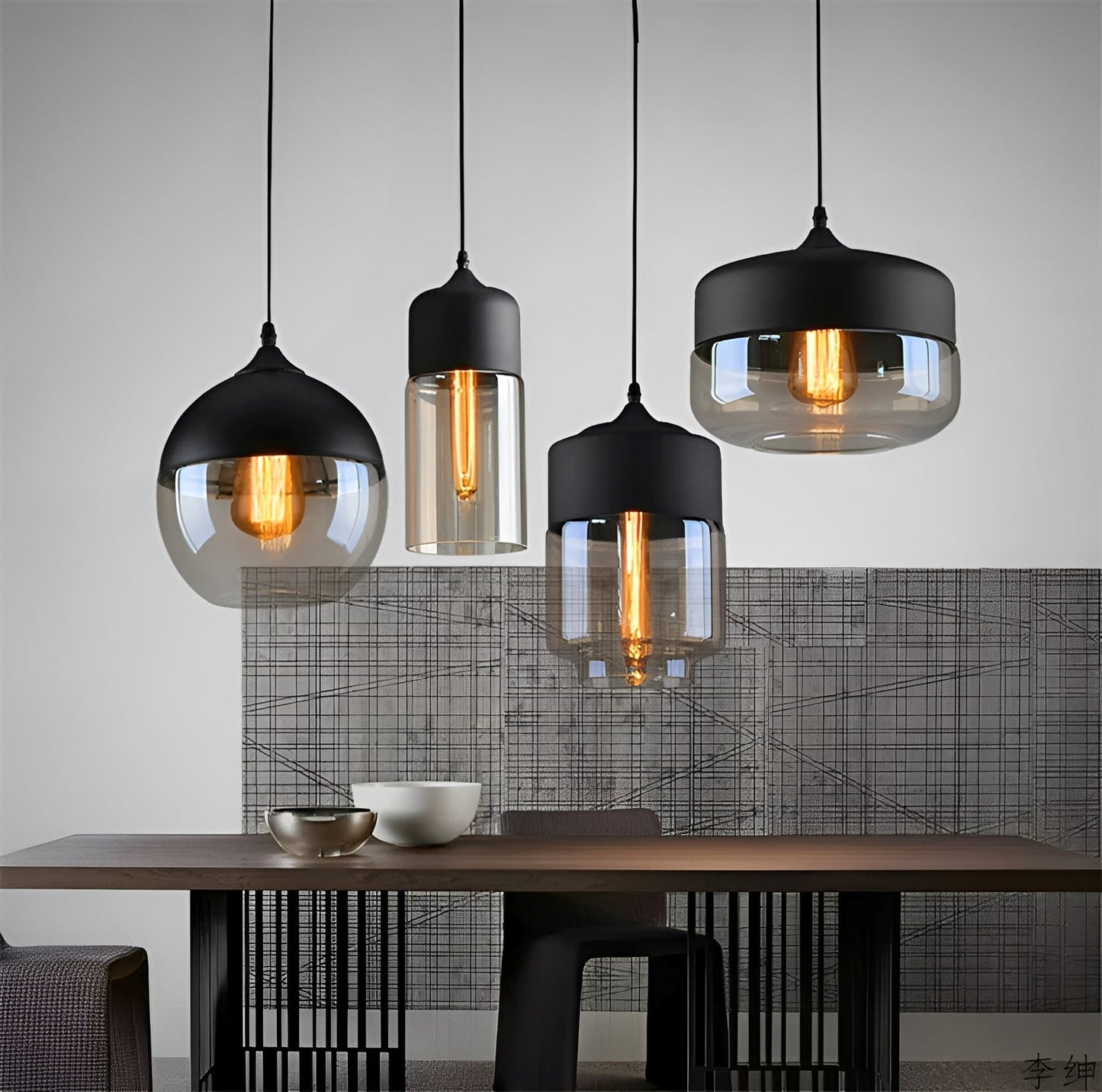 Amira – Industrieller Glas-Luster