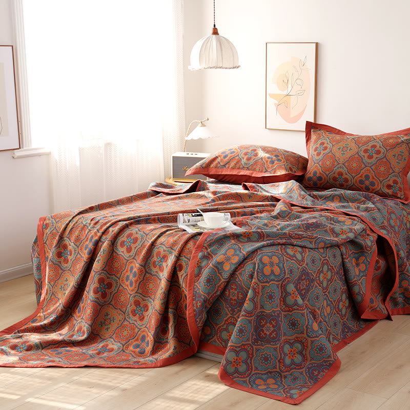 FloraNest – Wendesteppdecke aus Baumwolle mit Blumenmuster