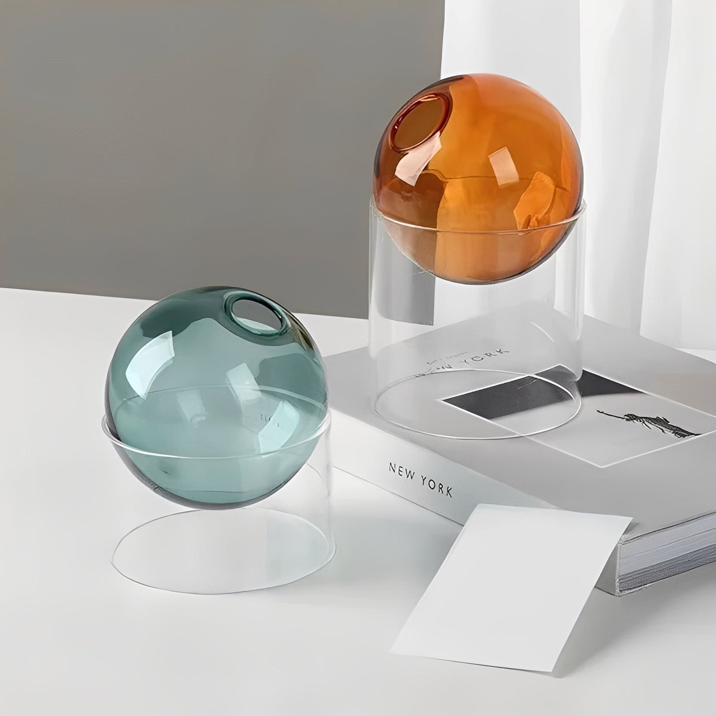 Amira – Farbige Glas Kugelvase Deko