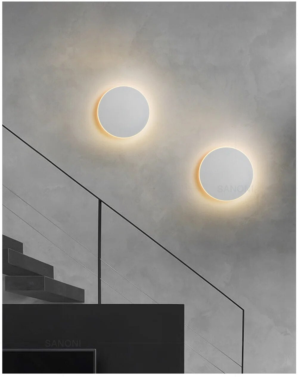 Runde Lichttreppe Wand Hintergrund Touch Lampe