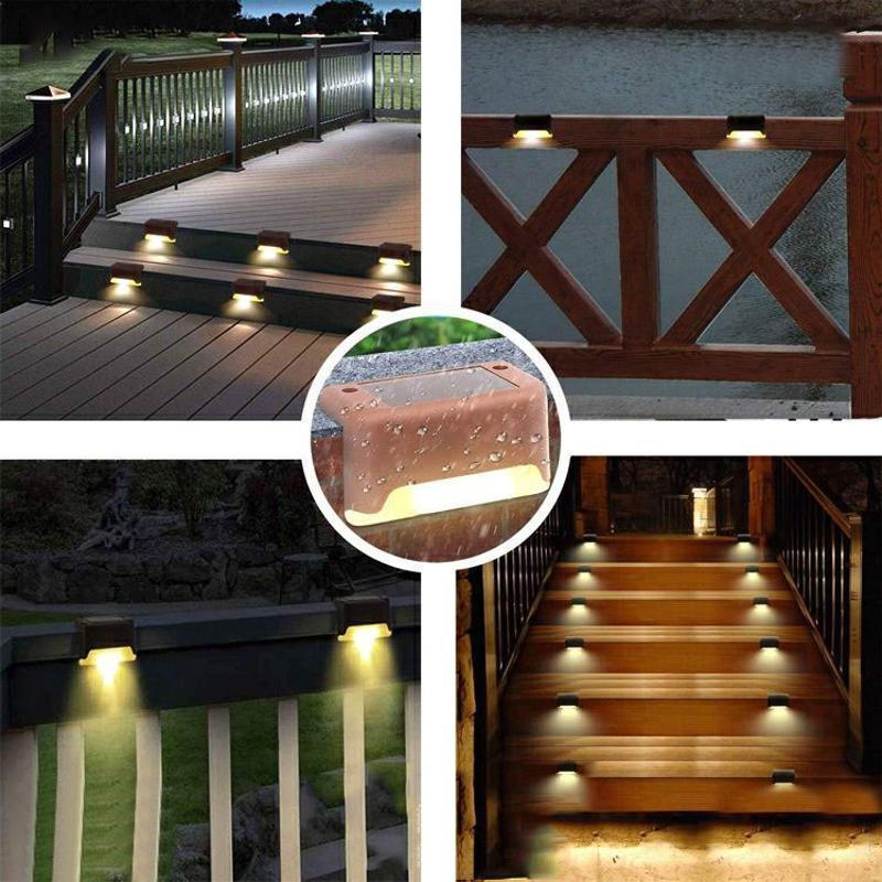 Wetterfeste Solar-Treppenlichter für außen (4er-Set)