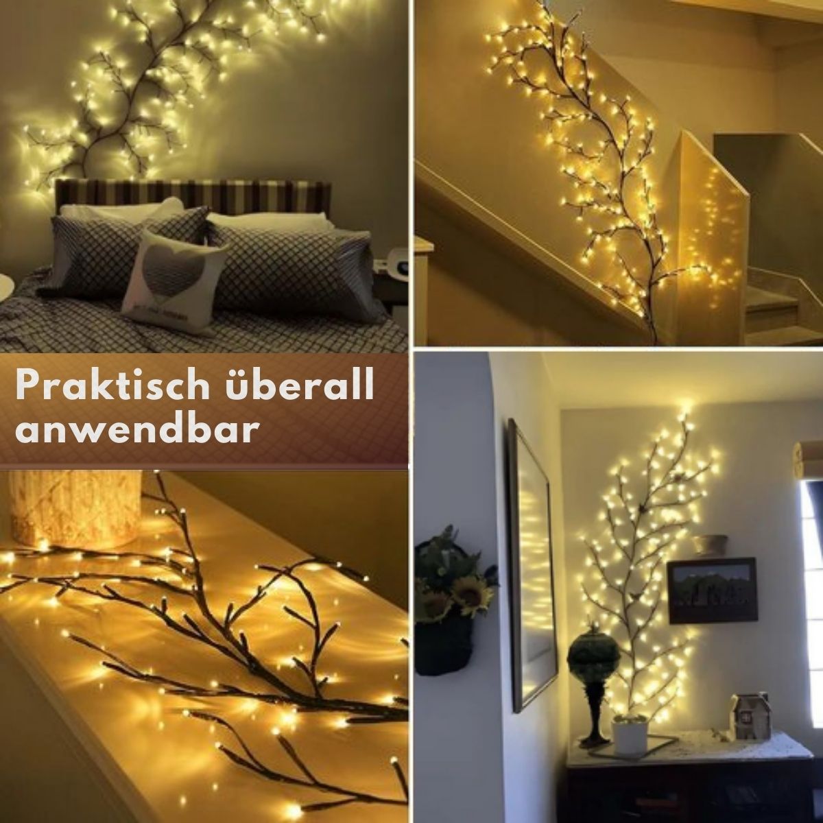 VinoLichter – Romantische LED-Lichterkette im Rebenstil