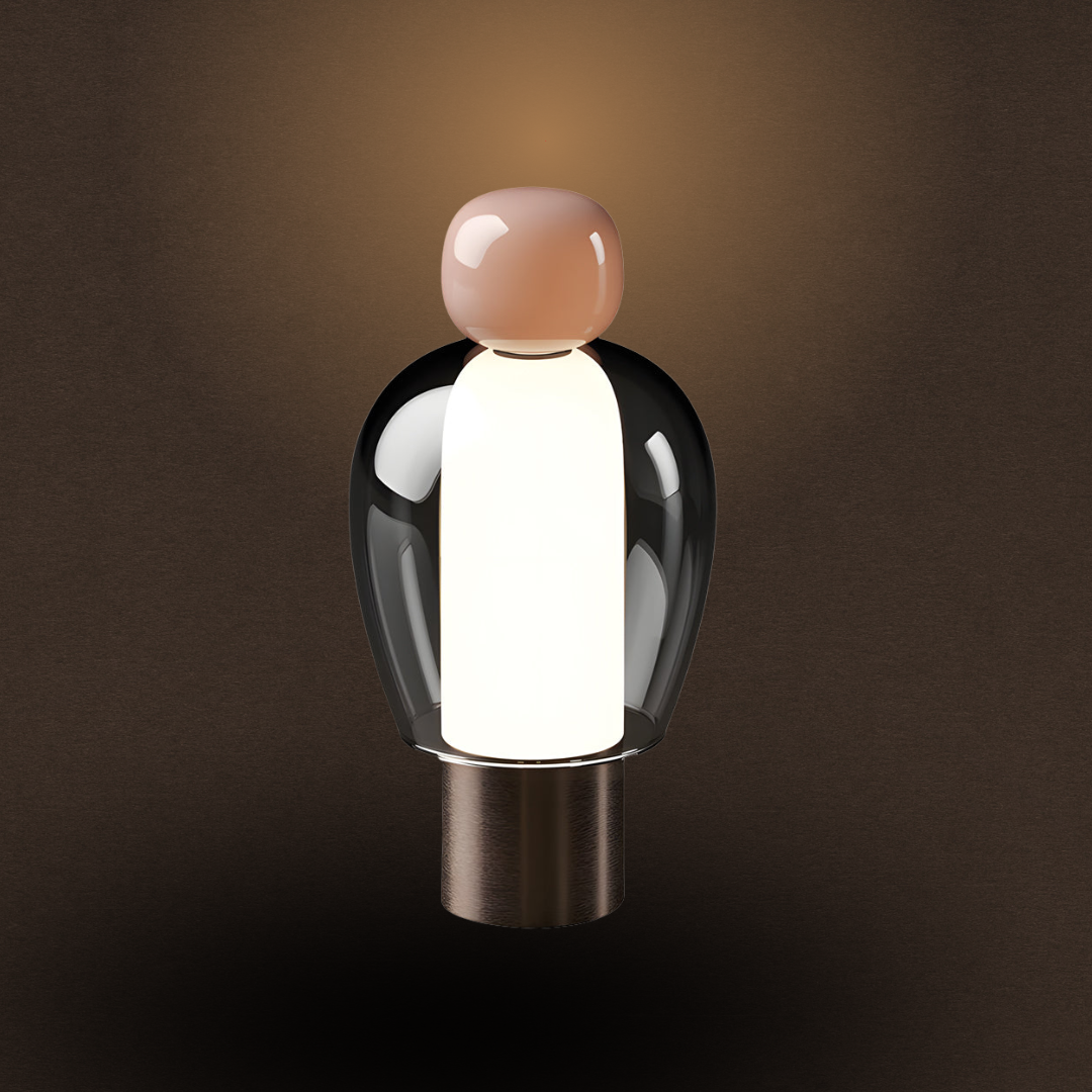 Claria – Dimm- und aufladbare LED-Glas-Tischlampe für moderne Wohnakzente