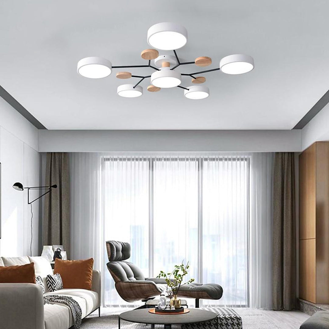 Lina – Kunstvolle Deckenlampe aus Metall und Holz
