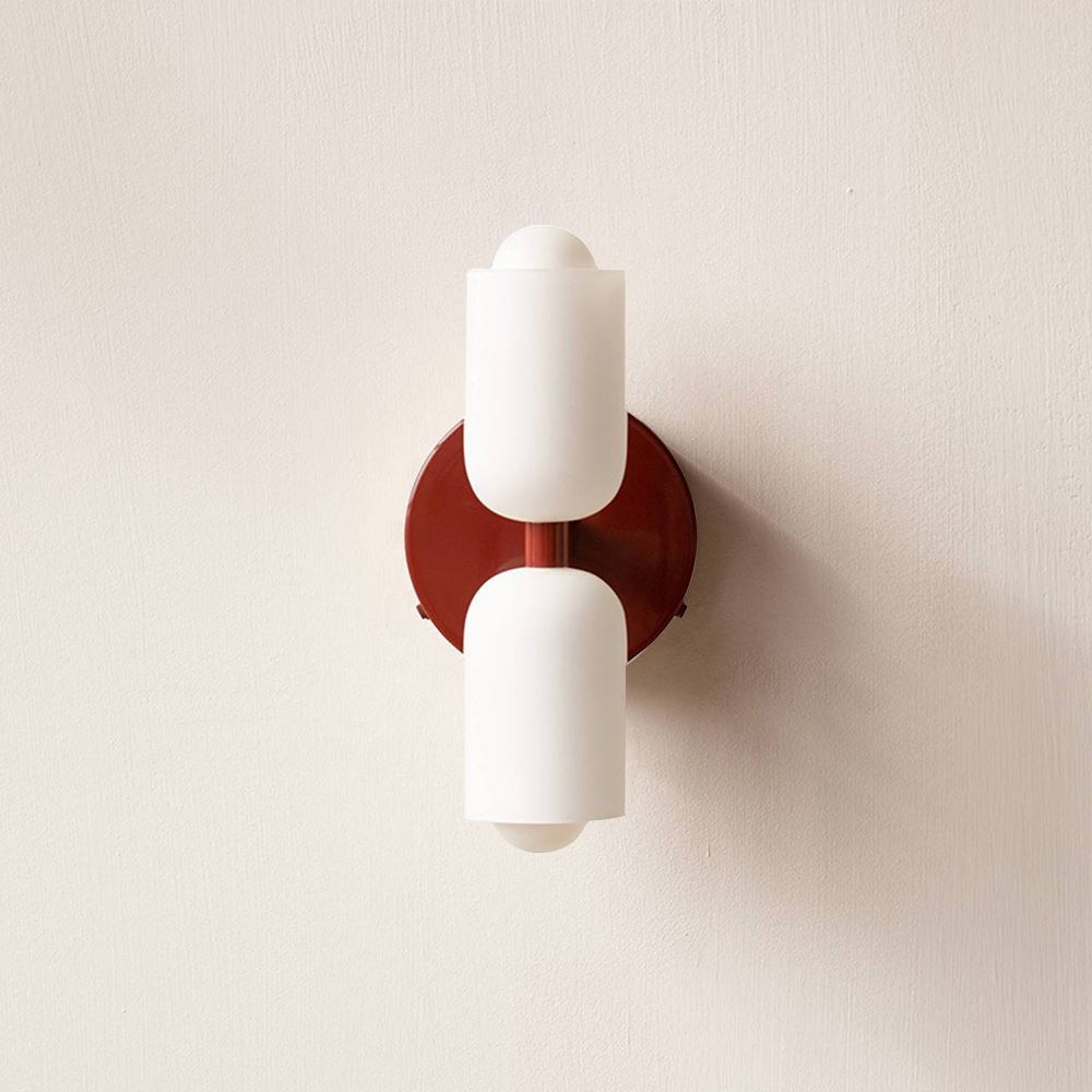 Elodie – Moderne cremefarbene Wandlampe mit zwei Köpfen